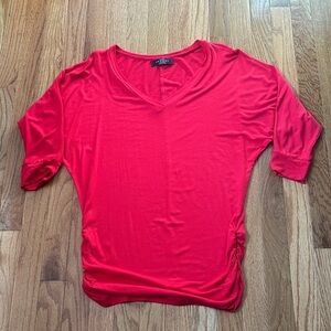 Elegant Scarlet V-Neck Blouse